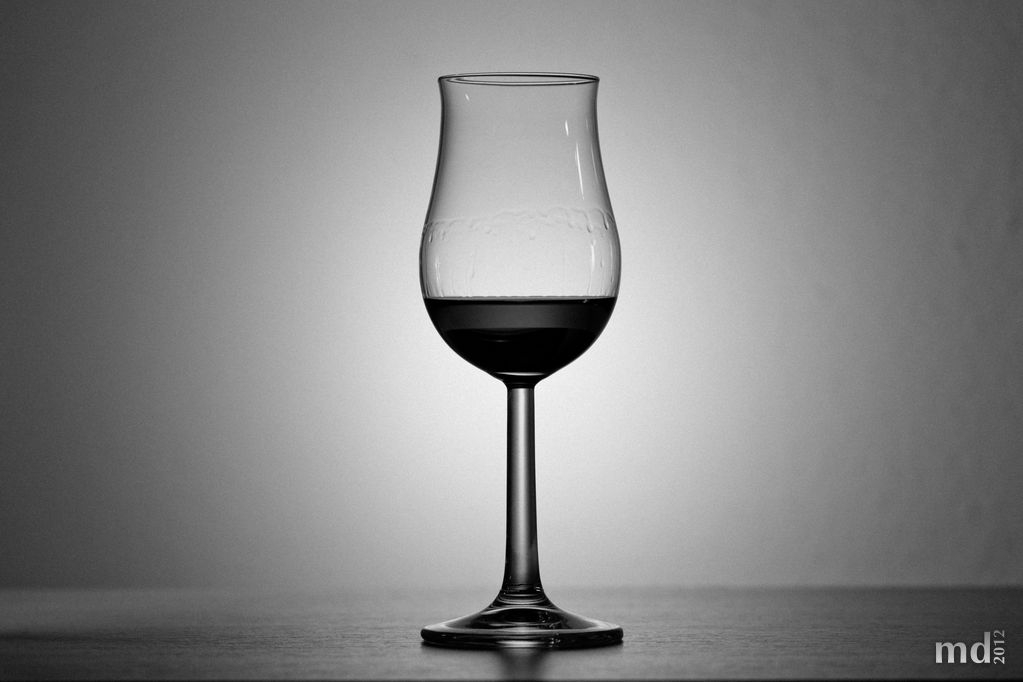 Whiskyglas, auf alt getrimmt und in s/w