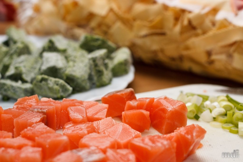 Zutaten für Bandnudeln mit Lachs